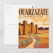 Oude Reisposter | Ouarzazate Marokko Briefkaart (Voorkant / Achterkant)