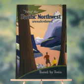 Oude reisposter Pacific Northwest 1925 Trein Acryl Bord (Neutraal)