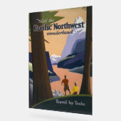 Oude reisposter Pacific Northwest 1925 Trein Acryl Bord (Hoek)