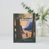 Oude reisposter Pacific Northwest 1925 Trein Briefkaart (Staand voorkant)