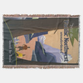 Oude reisposter Pacific Northwest 1925 Trein Deken (Voorkant)