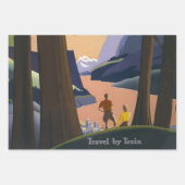 Oude reisposter Pacific Northwest 1925 Trein Inpakpapier Vel (Voorkant 3)