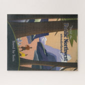 Oude reisposter Pacific Northwest 1925 Trein Legpuzzel (Horizontaal)