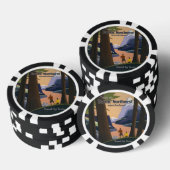 Oude reisposter Pacific Northwest 1925 Trein Poker Chips (Opstapeling)