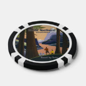 Oude reisposter Pacific Northwest 1925 Trein Poker Chips (Enkel)