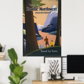Oude reisposter Pacific Northwest 1925 Trein Poster (Thuiskantoor)
