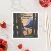Oude reisposter Pacific Northwest 1925 Trein Servet (Insitu)