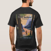 Oude reisposter Pacific Northwest 1925 Trein T-shirt (Achterkant)