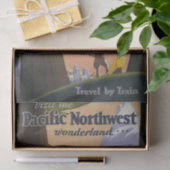Oude reisposter Pacific Northwest 1925 Trein Tissuepapier (Geschenk)