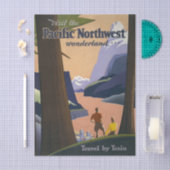 Oude reisposter Pacific Northwest 1925 Trein Tissuepapier (Craft)