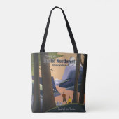 Oude reisposter Pacific Northwest 1925 Trein Tote Bag (Achterkant)