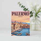 Oude Reisposter | Palermo, Italië Briefkaart (Staand voorkant)