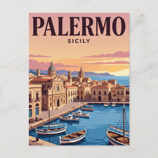 Oude Reisposter | Palermo, Italië Briefkaart (Voorkant)