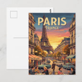 Oude Reisposter | Parijs Frankrijk Briefkaart (Voorkant / Achterkant)