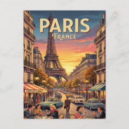 Oude Reisposter | Parijs Frankrijk Briefkaart