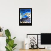 Oude Reisposter Parijs-Lyon Frankrijk Poster (Thuiskantoor)