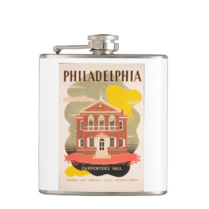 Oude reisposter Philadelphia Heupfles