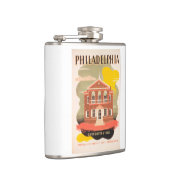 Oude reisposter Philadelphia Heupfles (Rechts)