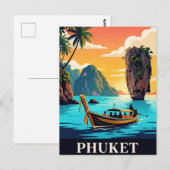 Oude Reisposter | PHUKET Briefkaart (Voorkant / Achterkant)