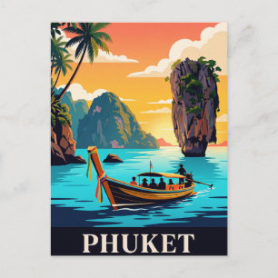 Oude Reisposter PHUKET Briefkaart