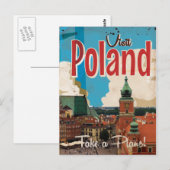 Oude reisposter Polen Briefkaart (Voorkant / Achterkant)