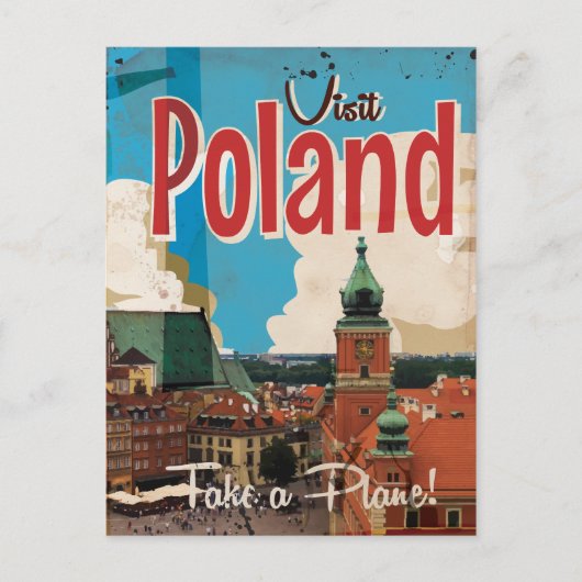 Oude reisposter Polen Briefkaart (Voorkant)