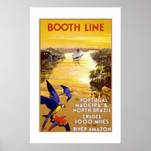 Oude Reisposter Portugal Brazilië Poster