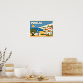 Oude reisposter Puglia Italië Poster (Keuken)