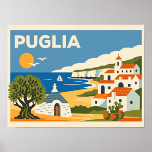 Oude reisposter Puglia Italië Poster