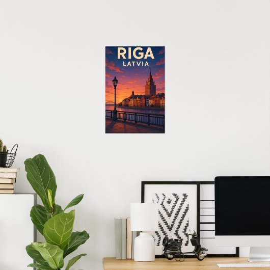 Oude Reisposter Riga Letland Poster (Thuiskantoor)