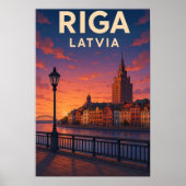 Oude Reisposter Riga Letland Poster (Voorkant)