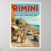 Oude Reisposter Rimini, Italië, jaren '60 Poster (Voorkant)