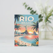 Oude Reisposter | Rio Brazilië Briefkaart (Staand voorkant)