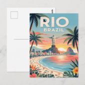 Oude Reisposter | Rio Brazilië Briefkaart (Voorkant / Achterkant)
