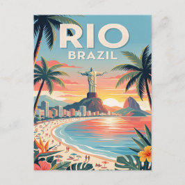 Oude Reisposter | Rio Brazilië Briefkaart