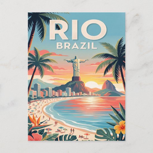 Oude Reisposter | Rio Brazilië Briefkaart (Voorkant)