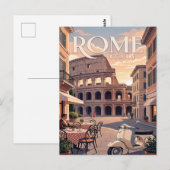 Oude Reisposter | Rome Italië Briefkaart (Voorkant / Achterkant)