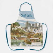 Oude Reisposter San Francisco Bay Ferryboot Schort (Voorkant)