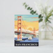 Oude Reisposter | SAN FRANCISCO Briefkaart (Staand voorkant)