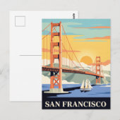 Oude Reisposter | SAN FRANCISCO Briefkaart (Voorkant / Achterkant)