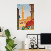 Oude reisposter Siena Italië, Piazza Poster (Thuiskantoor)