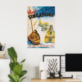Oude Reisposter Singapore, Zuidoost Poster (Thuiskantoor)