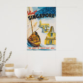 Oude Reisposter Singapore, Zuidoost Poster (Keuken)