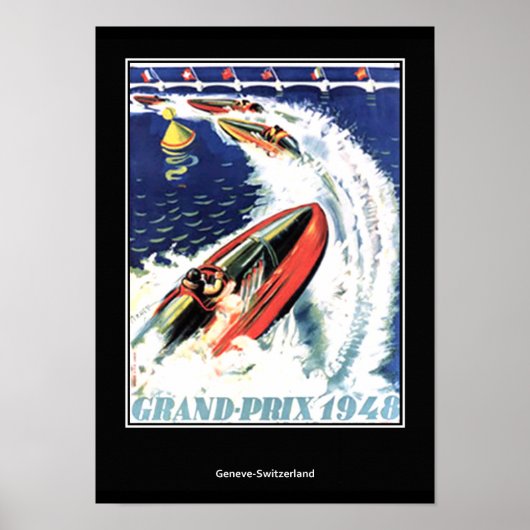 Oude reisposter Snelbootrace Poster (Voorkant)