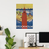 Oude Reisposter Stockholm Zweden Poster (Thuiskantoor)