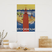 Oude Reisposter Stockholm Zweden Poster (Keuken)