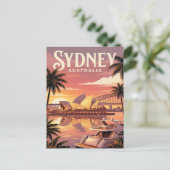 Oude Reisposter | Sydney Australië Briefkaart (Staand voorkant)