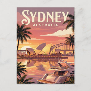 Oude Reisposter Sydney Australië Briefkaart