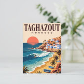 Oude Reisposter | Taghazout Marokko Briefkaart (Staand voorkant)