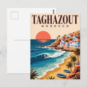 Oude Reisposter | Taghazout Marokko Briefkaart (Voorkant / Achterkant)